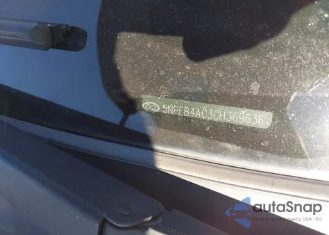 2012 Hyundai Sonata Gls Pzev z USA, uszkodzony, nr VIN 5NPEB4AC3CH369636